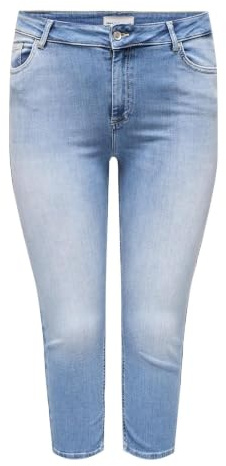ONLY Carmakoma Carwilly Reg Waist DNM Capri Noos Jeans da Donna, Denim Light Medium, 60