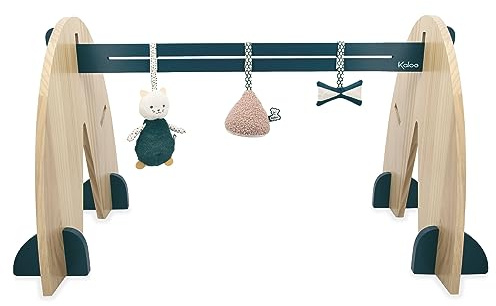 KALOO - Stimuli - Mein Baby-Spielbogen mit 3 Spielzeugen - Evolutiver Holzbogen - Sensorische Hängespielzeuge - Höhe 45 cm - Ab Geburt, K227004