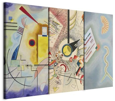 murando - Tableau triptyque ensemble de 3 pièces 135x90 cm – Tableau acoustique panneau insonorisant - Peinture Abstraite De La Composition Grise De Vasily Par Kandinsky l-G-10408-b-a