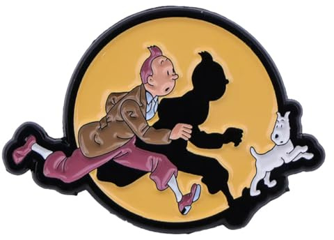 Distrigeek Pin's Tintin et Milou, métal émaillé, collection, BD, personnage héros de bande dessinée, badge, broche, idée cadeau pour femme homme enfant