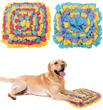 Benaewa 2 Pcs Snuffle Mat for Dogs, 35x35cm Interactive Snuffle Mat for Relieve Boredom, Slow Feed