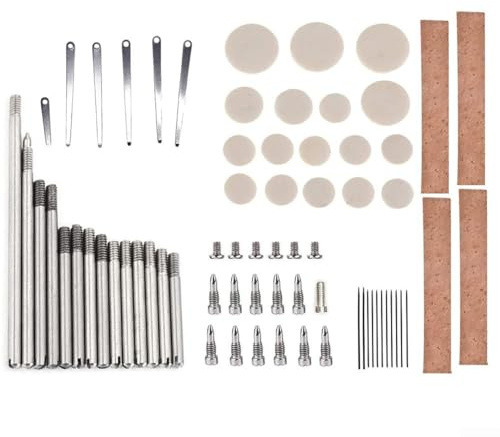Kit di componenti per clarinetto per riparazioni, incluse viti e molle utilizzate nei sistemi di chiavi standard