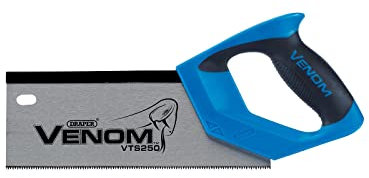 Draper 82199 Venom Double Ground 12PPI Tenon Saw, 250 mm Blade Length,Blue