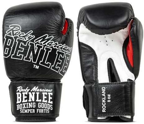 Benlee Rocky Marciano Rockland, Guantes de boxeo, Multicolor (blanco/negro), 14 oz