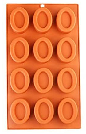 Selecto Bake Silicone Oval Shape 12 Cavity Doughnut Mould, Molds Doughnut Tray Donut Pan Bagel Baking Tin Muffin Cupcake Biscuit Doughnut Maker Bakeware