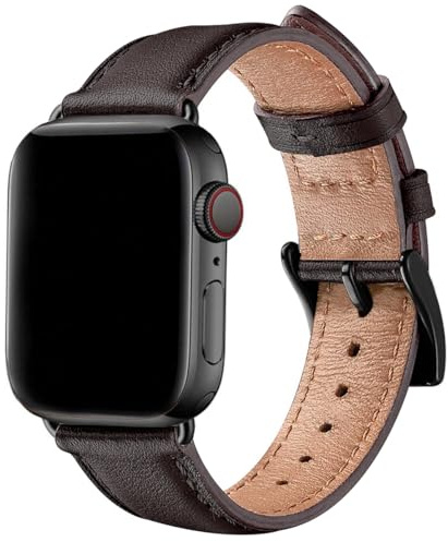 SUNFWR Lederarmbänder für Apple Watch Armband 44 mm 45 mm 42 mm 46 mm 49 mm, Herren Damen Ersatz Original Lederband für iWatch Ultra 3/2/1,Series 11 10 9 8 7 6 5 4 3 2 1/SE/SE2/SE3