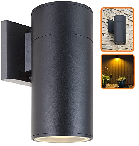 ZUUKOLE Outdoor Wall Light, Exterior Lighting - ETL Listed, Die-cast Aluminum Anti-Rust Waterproof Wall Mount Cylinder Design – 1-Direction Up or Down Light Fixture for Porch, Garage, Doorway or Patio