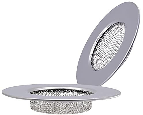 Stainless Steel Sink Strainer 2 Pcs DBOO 7.5cm Dia. Bathroom Shower Hair Filter Kitchen Sink Stainer Plug Metal Hair Catcher Bathtub Drain Catcher Drain Cover for Kitchen, Bathroom, Sink, Bathtub