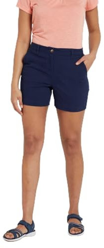 Mountain Warehouse Bay Womens Chino Shorts - Lightweight & Durable Short Pants with UV Protect & Front Pockets - for Summer, Beach & Walking Navy Women's Size 14