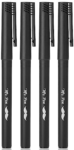 Mr. Pen- Schwarze Fineliner-Stifte, 4er-Pack, 0,5 mm, Feine Spitze, Marker für transparente Haftnotizen, Feinspitzen-Marker, Zeichenstifte, Fineliner für präzises Schreiben und Zeichnen