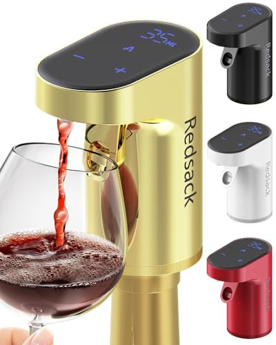 Distributeur Whisky Affichage Numérique,Decanteur Vin Electrique Aérateur,Doseur Alcool Automatique,Pompe à Boisson Intelligent,Pratique pour Mixer le Vin ou Boissons Cadeaux Uniques (Or)