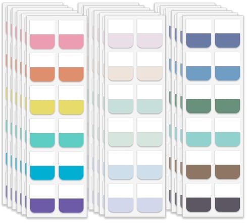 Lumintutu 18 Colors 720pcs Sticky Index Tabs, Medium Book Tabs Repositionable Page Markers Labels for Notebooks, Binders, File Folder and Planner (1×1.1 Inch)