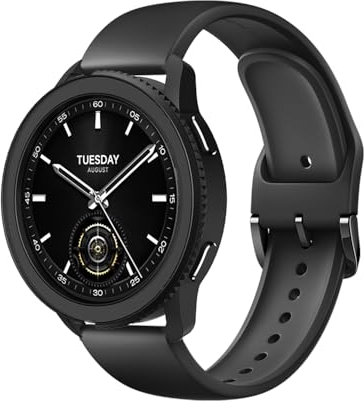Gehäuse für Xiaomi Watch S3,Sikai Leichte PC Lünette kompatibel mit Xiaomi Watch S3 1,43,Kratz-und Stoßfest,Lässt Sich Nicht Leicht Ablösen (reines Schwarz)