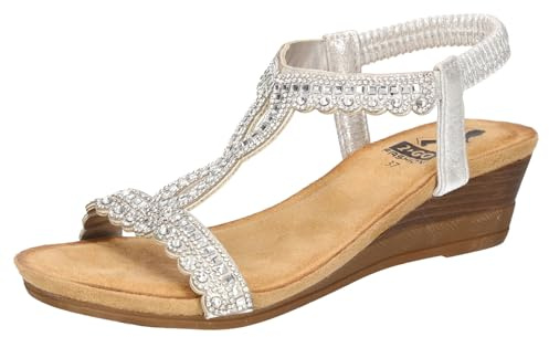 2Go Fashion 8910-811, Sandalia con talón Mujer, Plata, 38 EU