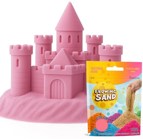 TUOLON 930G Sabbia Magica Sabbia per Bambini 3 4 5 Anni Sensoriale Colorata Giocattolo Creativo e Idea Regalo per Bambino o Bambina Gioco Compleanno Natale Rosa