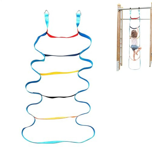 Scala a maglia per bambini, scala per bambini, scala a corda per bambini, scala da arrampicata colorata, altalena per case sugli alberi, corda da arrampicata robusta, accessorio per attività all'aria