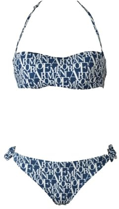 EMPORIO ARMANI Bikini Donna LOGOMANIA Bandeau+Slip Blu M