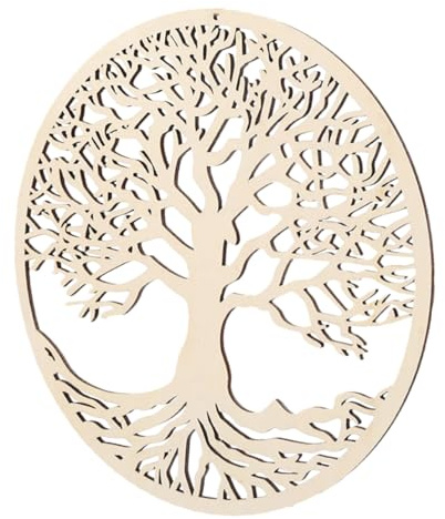 SMASOLO Pendentif Mural en Bois Blanc Ornement Suspendu D’arbre Décoratif Nordique Artisanat en Bois Décoration Murale pour Salon Chambre D’garçon et Filles Décoration Intérieure