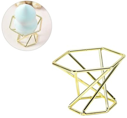 2pcs Carbon Steel Powder Puff Storage Rack Golden for Women | Makeup Sponge Drying Tray, Powder Puff Stand Holder, Delicate Chic Styling for Girls