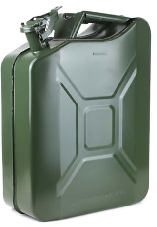 Bidón Metálico para Combustible Verde 5 LITROS – Acero Reforzado con Certificación ONU, Antifugas y Resistente a Golpes – Ideal Gasolina, Diésel, Aceites y Repostaje – Uso Profesional y Outdoor