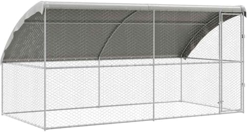 vidaXL Refugio para Perros 2 uds. Plateado 4 x 2 x 2 m