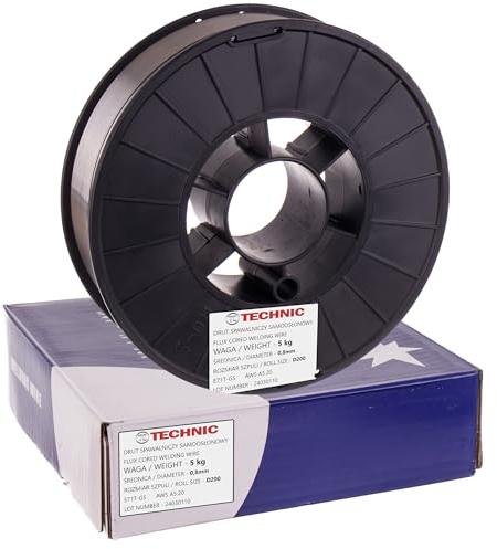 TC TECHNIC - Filo per Saldatura 0,8mm 5 Kg - Filo Animato - MIG/MAG D200 Senza Gas per Lavori di Saldatura All'aperto, Tutti i Lavori In Acciaio, Edilizia, Agricoltura e Riparazioni, FLUX E71T-GS