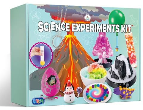UNGLINGA Más de 50 experimentos para niños, kit de química, volcán, árbol de cristal, caja mágica, juguete educativo de menta, cumpleaños para niños y niñas