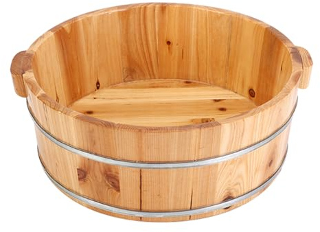 Secchio per immersione dei piedi in legno, bacino per spa, vasca per pedicure, 6, 29 pollici, secchio per lavaggio dei piedi, per bagno, massaggio, spa, sauna, immersione nella vasca della biancheria