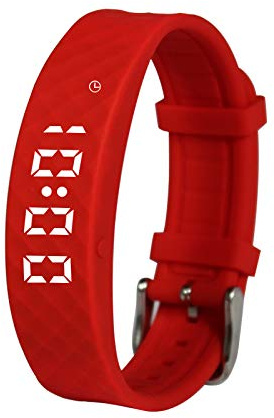 Red Pivotell Vibratime: Montre vibrante avec rappel de pilule – jusqu'à 12 alarmes quotidiennes – rechargeable (chargeur USB inclus)