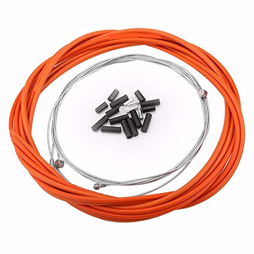 V GEBY Câble de Frein de Vélo, Câble de Dérailleur de Changement de Vélo pour La Réparation de Vélo de Route Montagne(Orange)