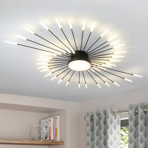 RRBEST RRBEST-Yanhua LED taklampa vardagsrum, vardagsrumslampa modern minimalistisk taklampa guld inomhus dekorativ takbelysning för vardagsrum, sovrum och kontor
