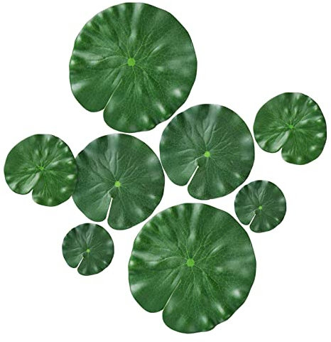 CHAMEEN 8 unidades de planta de esponja artificial loto hoja simulación planta realista nenúfar almohadilla jardín estanque piscina decoración