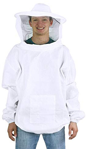 Imkereianzug Imkerei-Kleidung Imkerei-Jacke mit Schleier Kapuze Hut Imkerei Kleidung Professionelle Imkerei Schutzausrüstung Imkeranzug Jacke Bienenschutz Anzug mit Frontreißverschluss