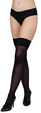 LORES Ogenomskinliga 60 Denier Hold ups strumpor höga tights över knäet sexiga strumpbyxor silikon