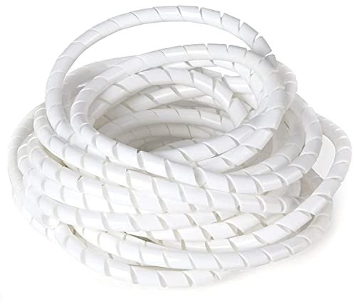 cyclingcolors Gaine spiralée Blanc Flexible Souple Protection câble électrique Spirale Plastique TV télé Ordinateur USB Faisceau Manchon (Diamètre 3mm, Longueur 1m)