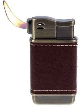 XOTAK Vintage Feuerzeug Metallzünder Pfeife Feuerzeug Butangas, echtes Leder weiche Flamme nachfüllbare Butangas Feuerzeuge for Männer Winddicht in Geschenkbox – kein Gas