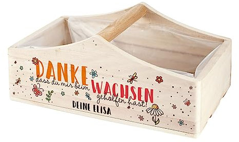 Herz & Heim® Geschenk Abschied Kindergarten Wachsen lassen Pflanzkorb du/mir