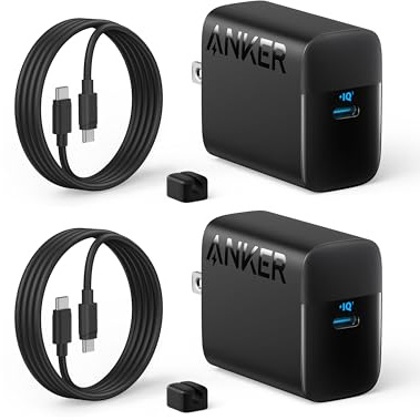 Anker 45W USB C Charger Block, PPS Fast Charger with USB-C Cable for iPhone 17/16 and More Series, iPad, Galaxy S24 Ultra (2-Pack 5 ft Cable Included)