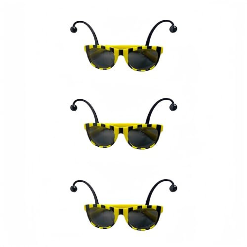 ANNIUP 3 Stück Partybrille Bienenbrille Cartoon Tierbrille Hummel Sonnenbrille Bienenbrille Karnevalszubehör für Cosplay Party