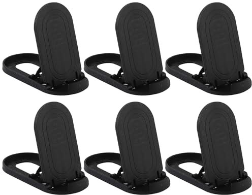 WOLMIK 6 Pcs Foldable Cell Phone Stand, Multi-Angle Universal Pocket Mobile Phone Holder, Portable Adjustable Desktop Holder Compatible with Tablets Smartphones Kindle (Black)