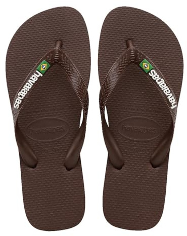 Havaianas HAV.Brasil Logo Unisex-Erwachsene Sandalen, Kaffeebraun/Weiß, 47/48 EU