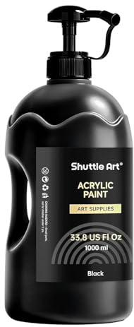 Shuttle Art 33,8 oz svarta akrylfärger set