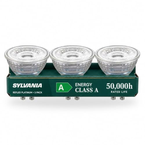 SYLVANIA RefLED Platinum GU10 LED-ljuskälla, 2 W, 350 lumen, ultraeffektiv energiklass A, ultralång livslängd 50 000 timmar, varmvit 3000 K – 3-pack