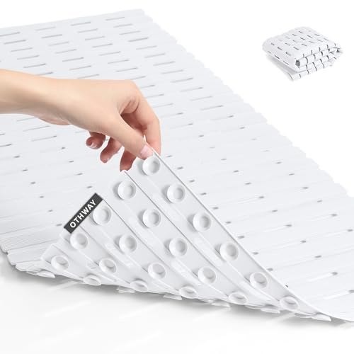 OTHWAY Non Slip Shower Mats, 43 x 93CM Shower Mats for Inside Shower, Soft TPE Bath Mat for Tub Non Slip, Anti Slip Shower Floor Matwith Suction Cups, Machine Washable Shower Stall Mat