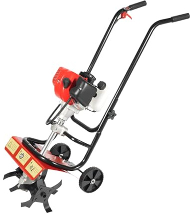 Motozappa da giardino da 52 cc, 1,9 kW, con potente motore a 2 tempi e larghezza di lavoro di 36 cm, per giardino e agricoltura per un efficace controllo delle erbacce fino a 7000 giri/min