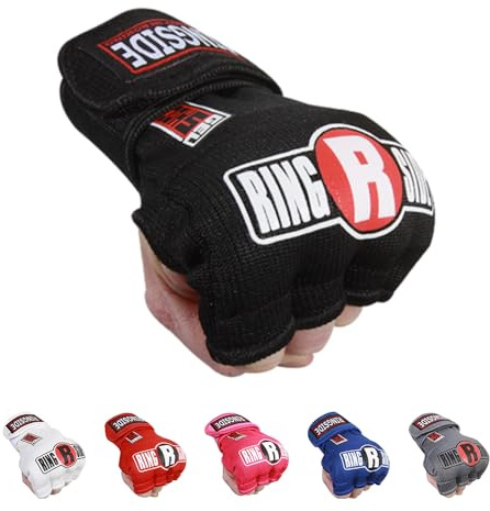 Ringside Gel Shock Quick Wraps, Impact-Absorbing Hand Wraps with Secure Support, Ideal for Boxing, MMA, Muay Thai, and Martial Arts, Inner Boxing Gloves for Men and Women, Black, Small/Medium