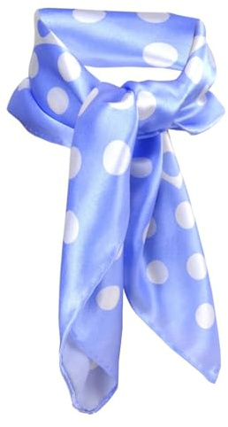 TigerTie nicki paño de satén en azul blanco lunares - 100% de seda - tamaño 53 x 53 cm