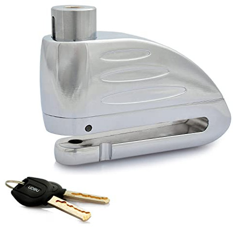 nean Bremsscheiben-Schloss für Fahrrad und Motorrad mit 2 nean Sicherheits-Schlüssel Ø 6mm Silber