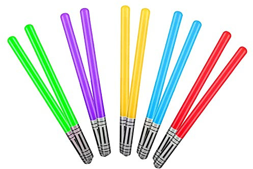 10 Stück Lichtschwert Ballons Aufblasbare Schwert Stick Ballons Lichtschwert Geburtstagsdeko Ballon für Kindergeburtstag Deko Party Deko Hochzeit Deko