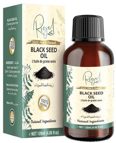 Rigel Black Seed Oil High Strength Thymoquinone Cold & Freshly Pressed 100% Pure Virgin Nigella Sativa. Glass Bottle Kalonji Non-GMO 120ml